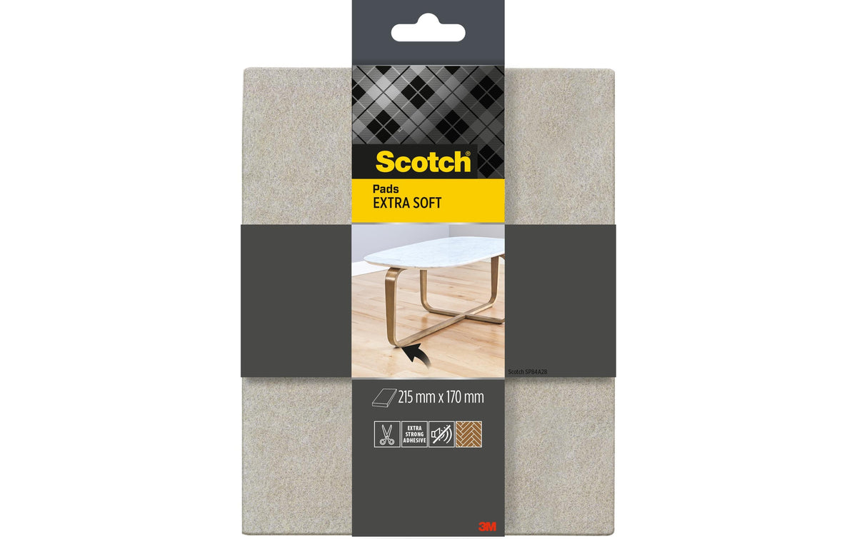 Filzgleiter Extra-Soft 215x170 mm Grau Möbelzubehör Scotch