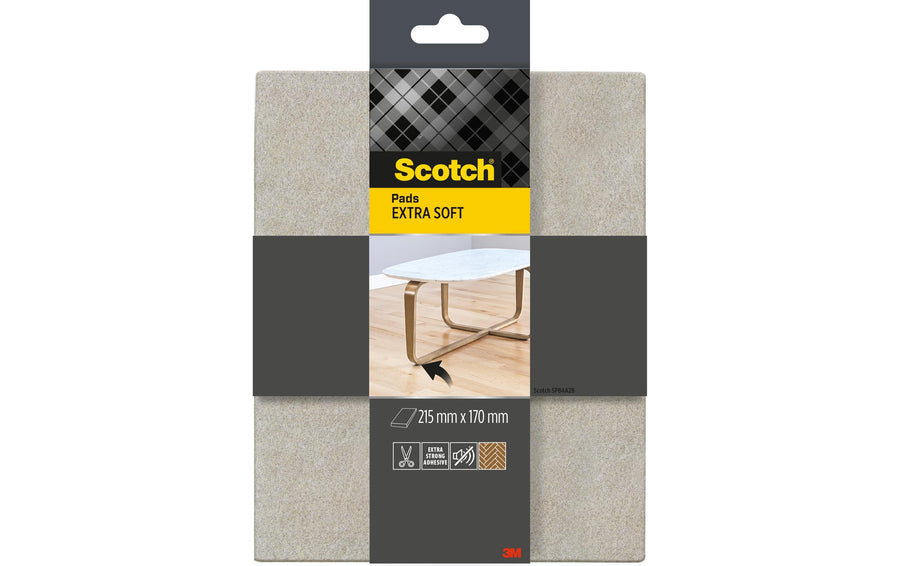 Filzgleiter Extra-Soft 215x170 mm Grau Möbelzubehör Scotch