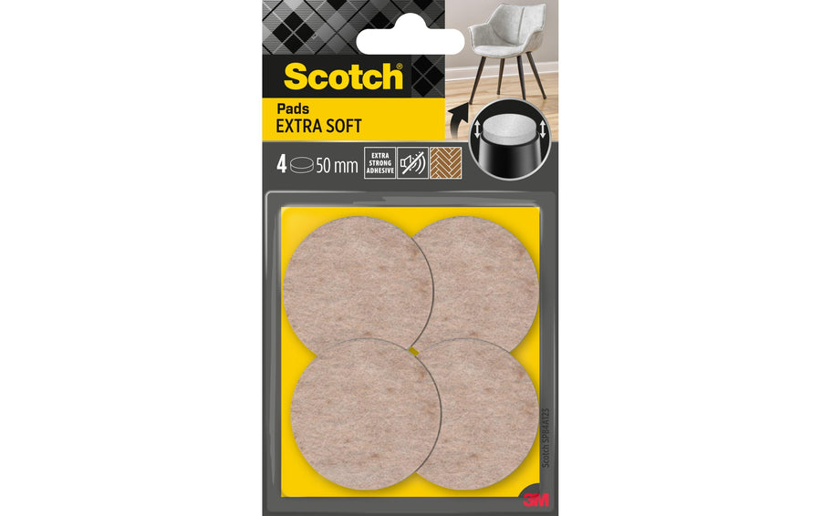 Filzgleiter Extra-Soft Ø 50 mm Beige 4er Pack