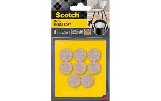 Scotch Filzgleiter Extra-Soft, Ø 22 mm, Beige, 8er Pack