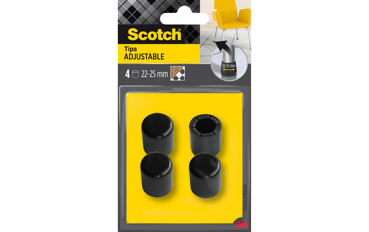 Bodenschoner Verstellbar Ø 10-14 mm Schwarz 4er Pack