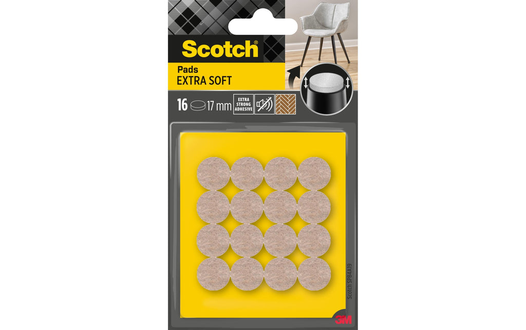 Filzgleiter Extra-Soft Ø 34 mm Beige 4er Pack Möbelzubehör Scotch