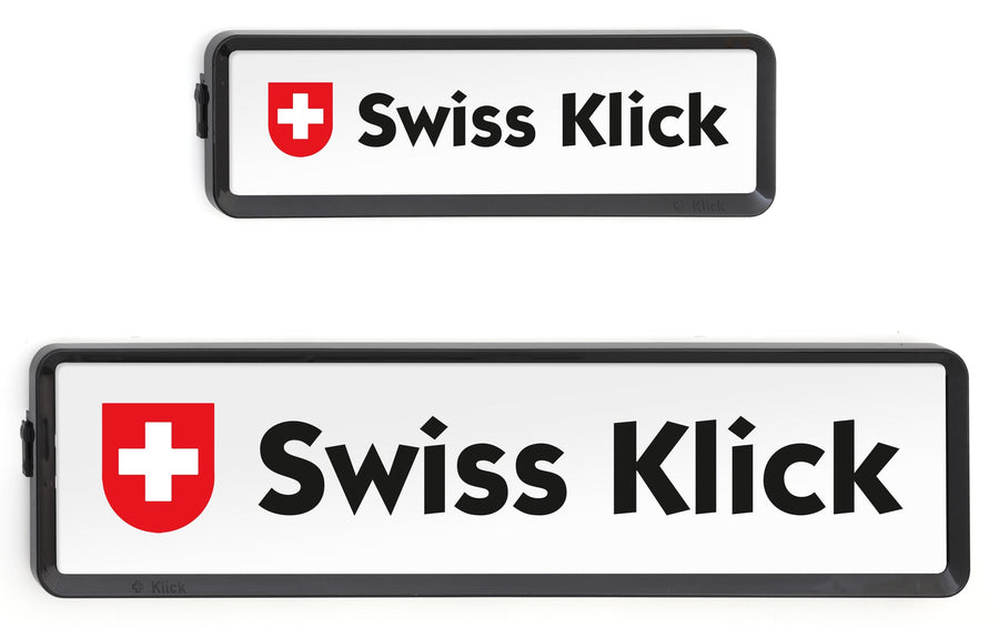 Swiss Klick Kennzeichenhalterset Langformat
