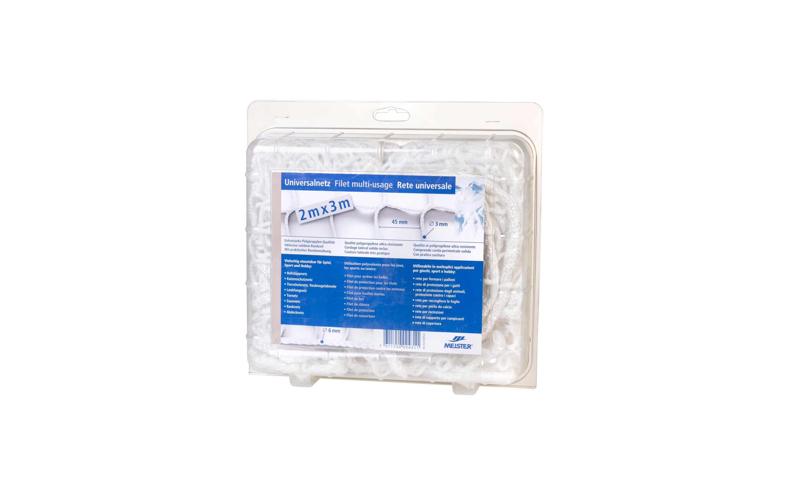 Meister Universalnetz knotenlos, Ø 3 mm / 2 x 3 m, Weiss