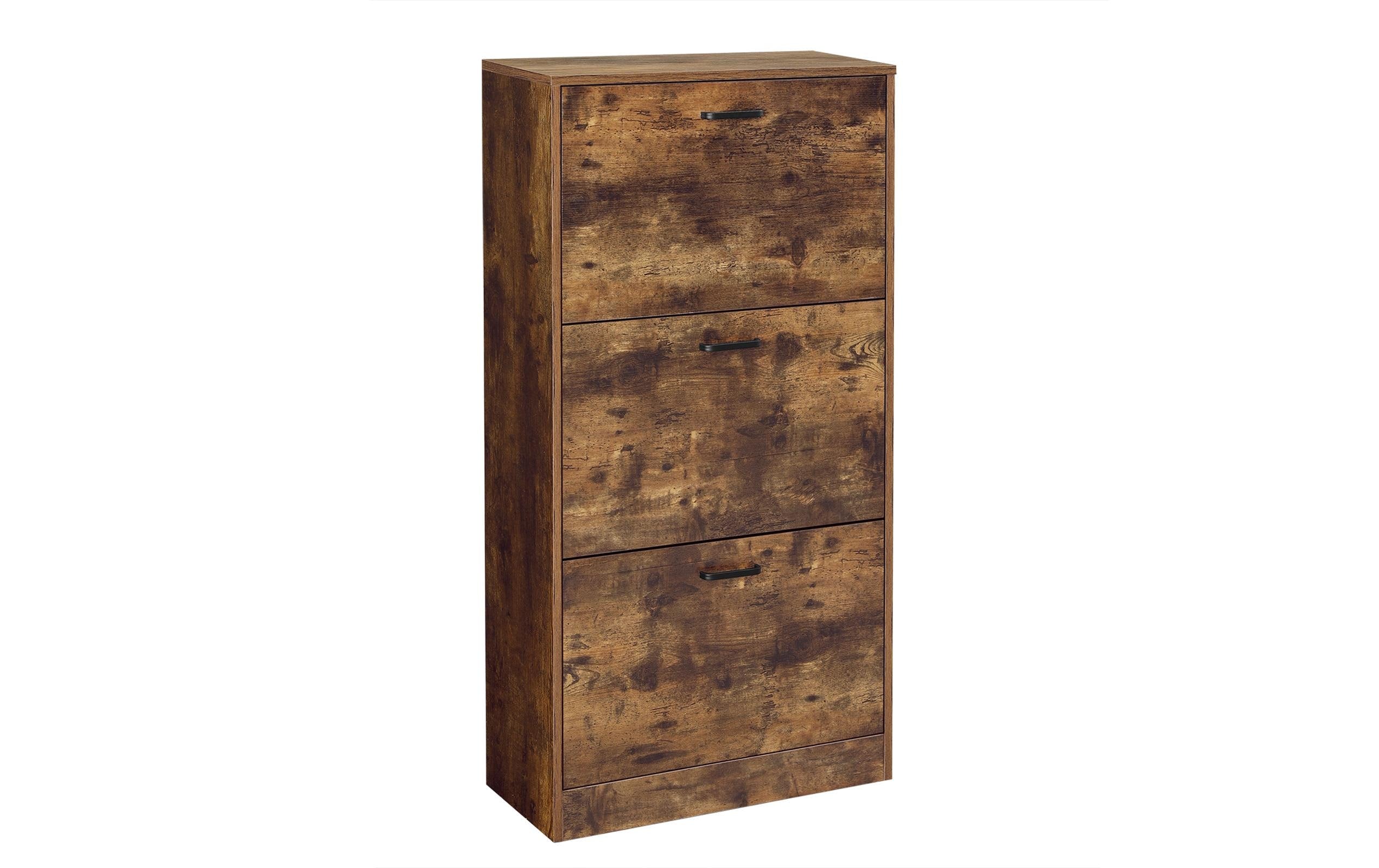 Vasagle Schuhschrank mit 3 Klappen Braun