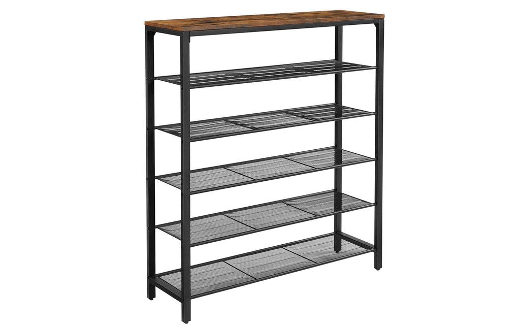 Vasagle Schuhgestell aus Holz und Metall Schwarz/Braun