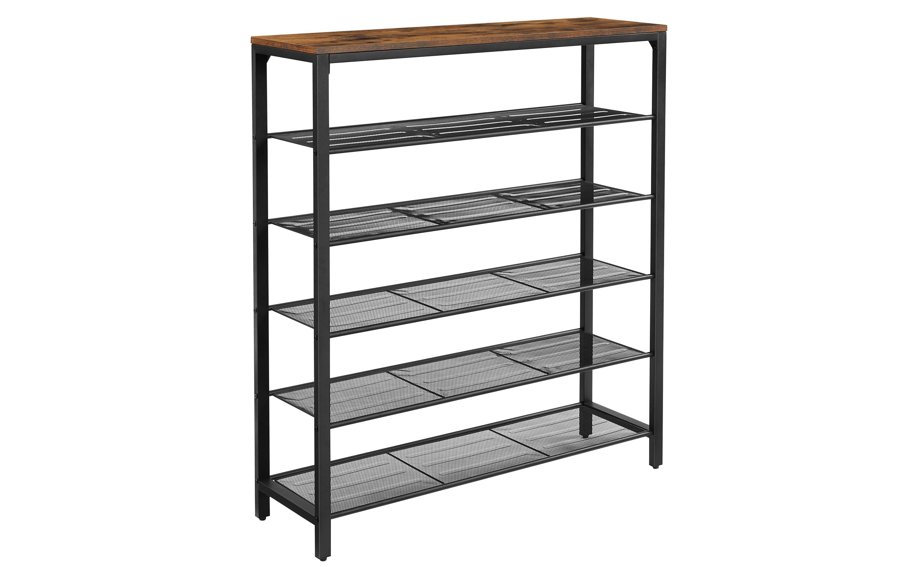 Vasagle Schuhgestell aus Holz und Metall Schwarz/Braun