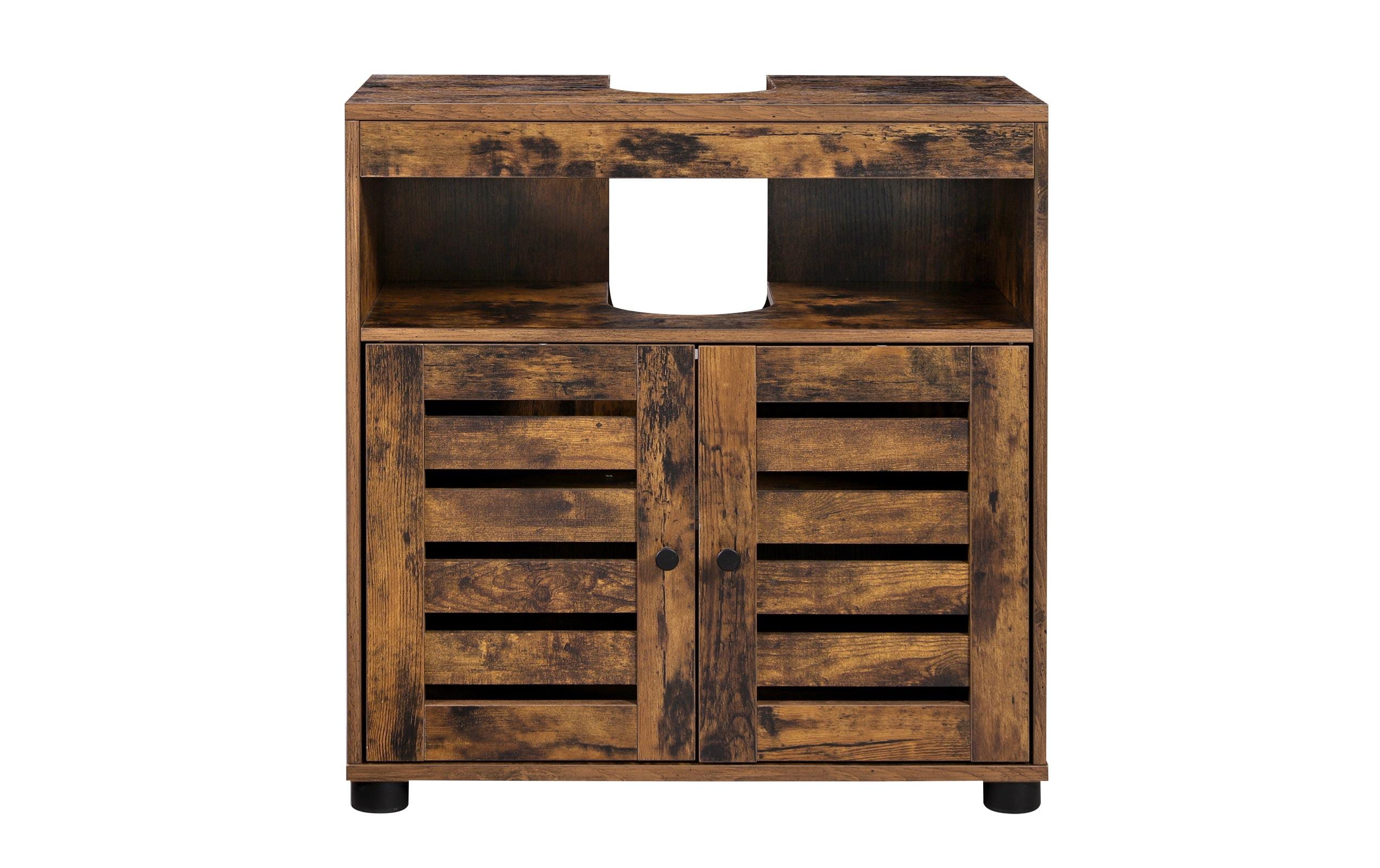 Vasagle WaschbeckenunterschrankVintagebraun Braun 60x30x63 cm Spanplatte, Grundmaterial: Holz