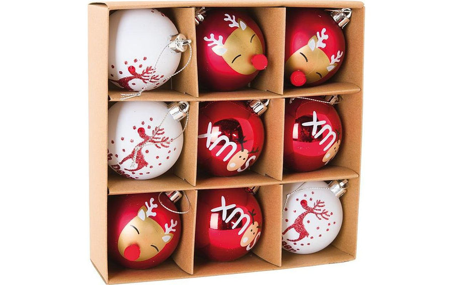 Dekomat Christbaumkugeln, Rot-Weiss