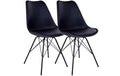 House Nordic Stuhl Oslo schwarz 2er Set Schwarz