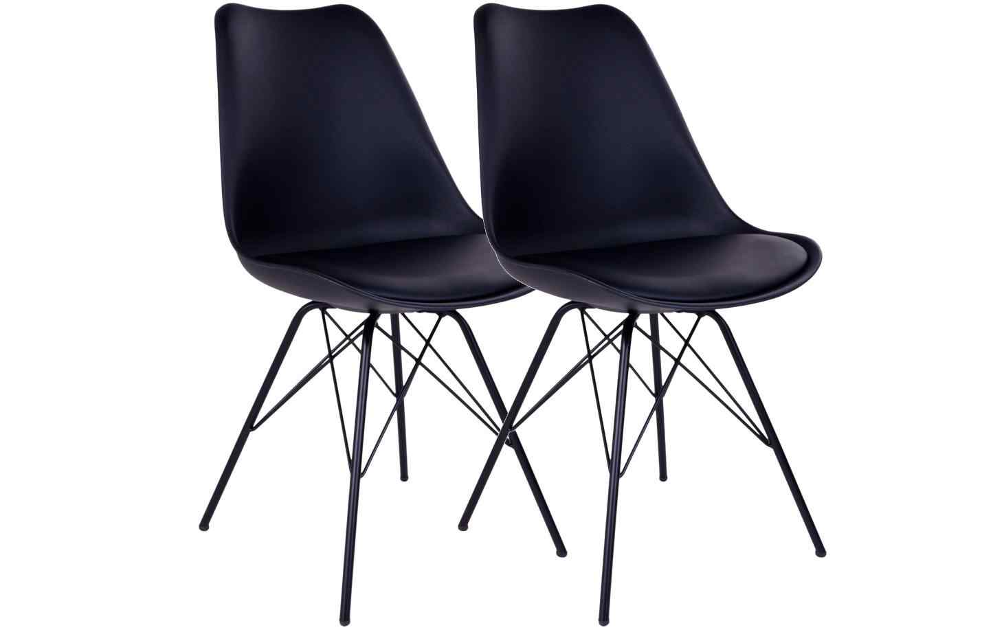 House Nordic Stuhl Oslo schwarz 2er Set Schwarz