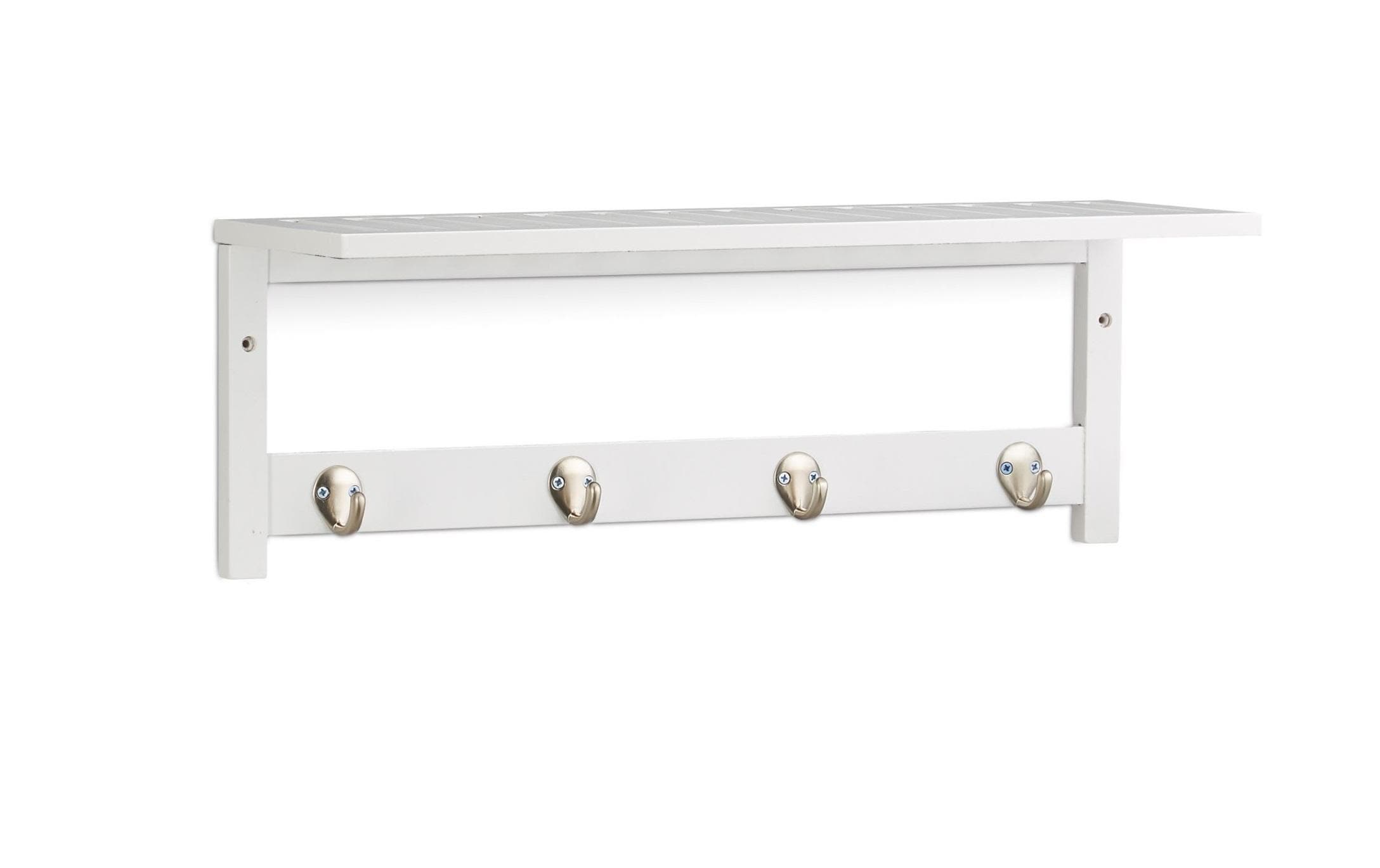 relaxdays Wandregal mit 4 Haken 50 cm x 17.5 cm