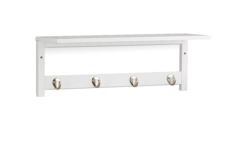 relaxdays Wandregal mit 4 Haken 50 cm x 17.5 cm