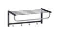 relaxdays Garderobenleiste mit Ablage Schwarz/Silber