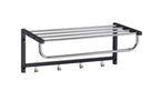 relaxdays Garderobenleiste mit Ablage Schwarz/Silber