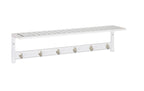 relaxdays Garderobenleiste mit Ablage Bambus/Weiss