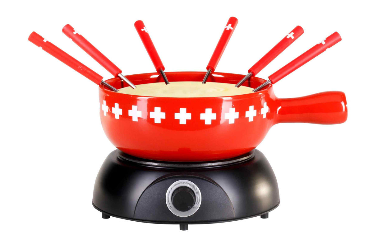 Nouvel Käsefondue-Set CH Band 8 Teile, Rot