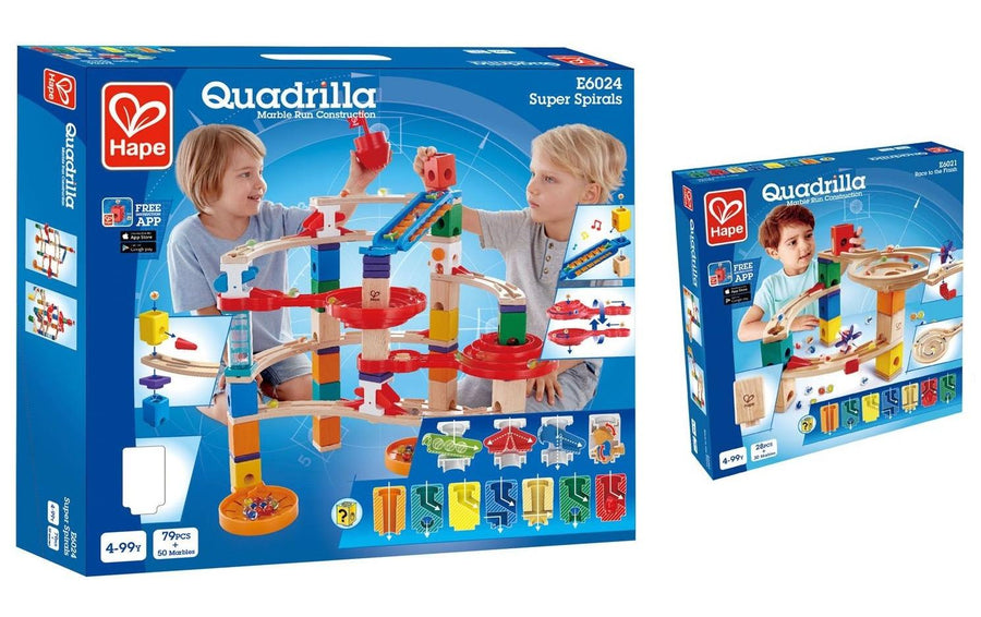 Hape Kugelbahn Quadrilla Super Spiralburg & Endspurt