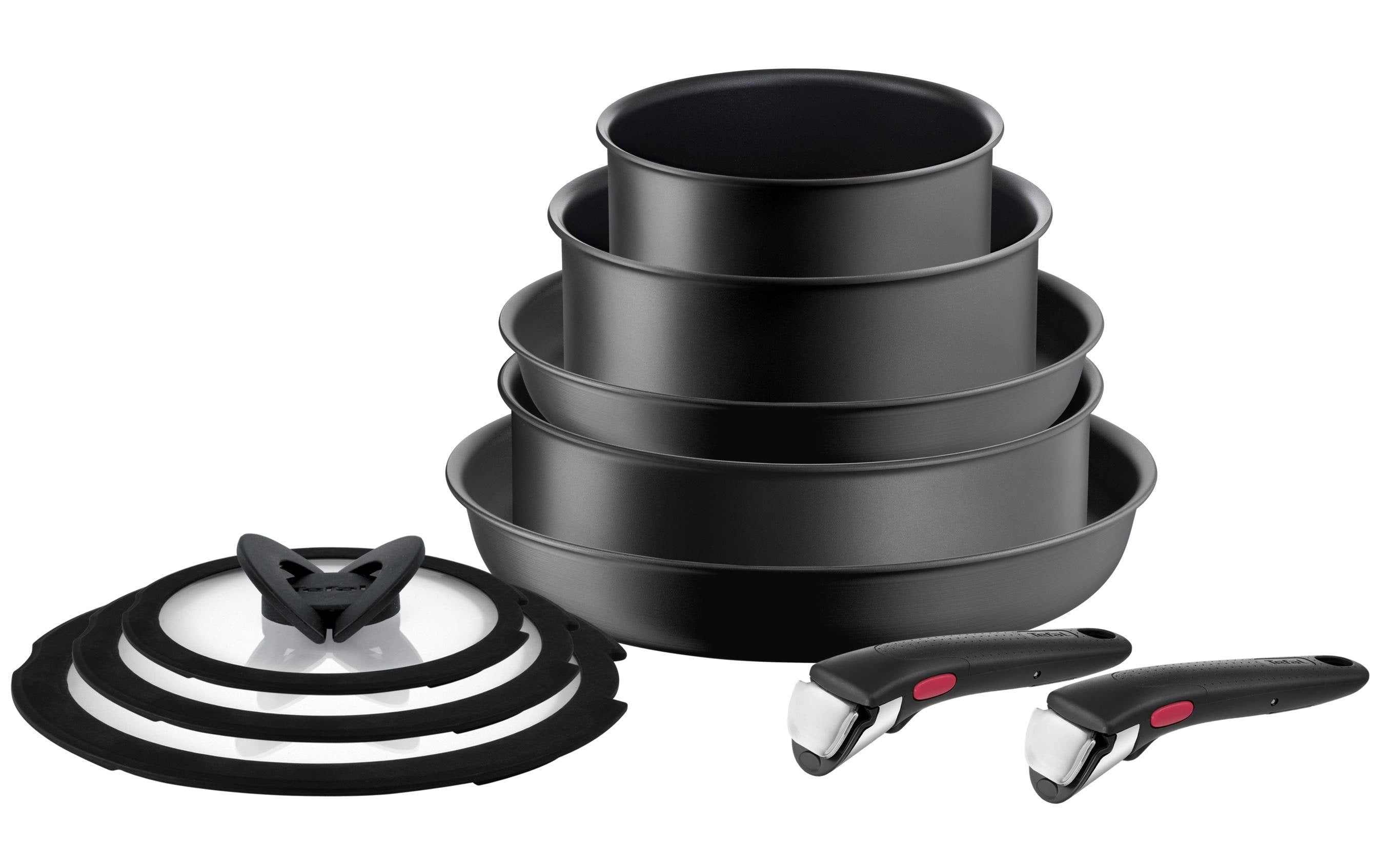 Tefal Pfannenset Kochgeschirr-Set Ingenio Ultimate 7-teilig mit abnehmbarem Griff 10-teilig Aluminium