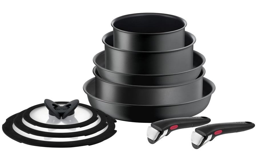 Tefal Pfannenset Kochgeschirr-Set Ingenio Ultimate 7-teilig mit abnehmbarem Griff 10-teilig Aluminium