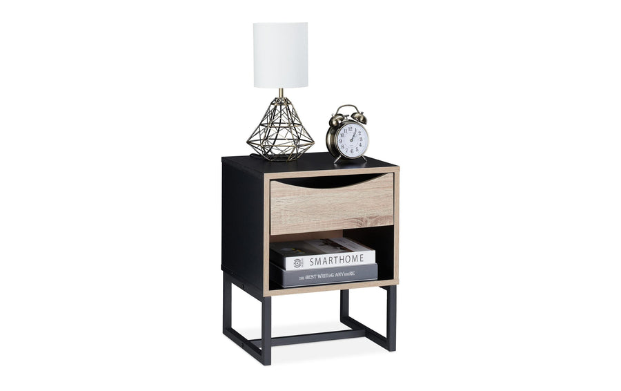 relaxdays Nachttisch mit 1 Schublade 50 x 39 x 35 cm (HxBxT)