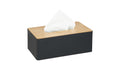 relaxdays Kosmetiktuchbox mit Bambusdeckel Schwarz/Nature