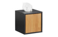 relaxdays Kosmetiktuchbox Quadratisch Schwarz/Nature