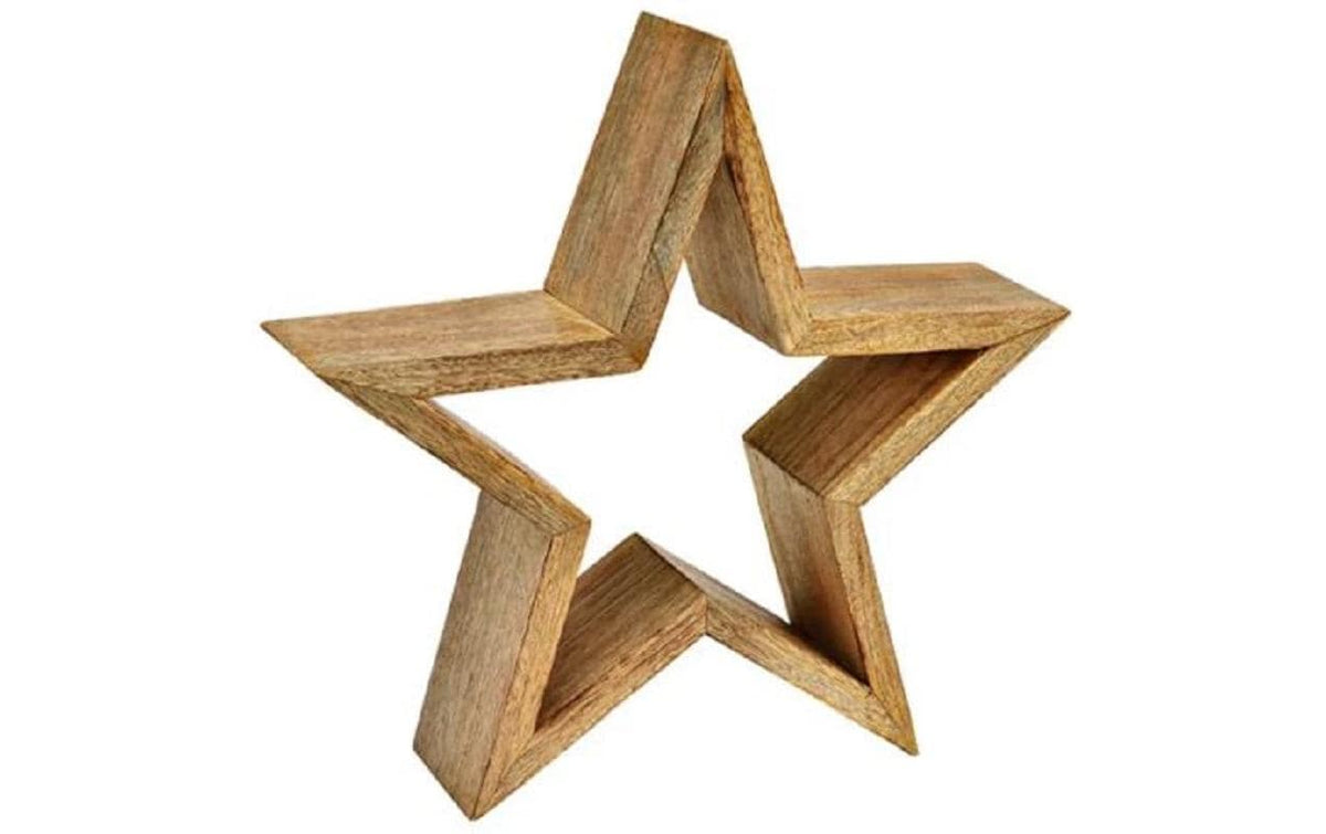 Weihnachtsdekoration Stern Aufsteller 33cm Mangoholz G. Wurm