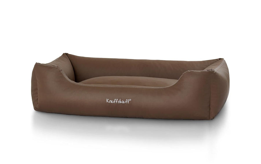 Knuffelwuff Hunde-Bett Sidney Kunstleder M-L, 85 x 63 cm, Braun