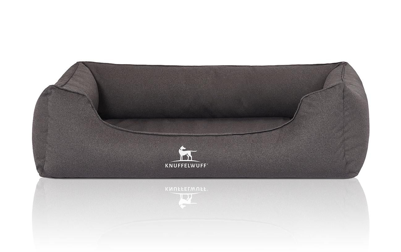Knuffelwuff Hunde-Bett Leon Velour XL, 105 x 75 cm, Anthrazit