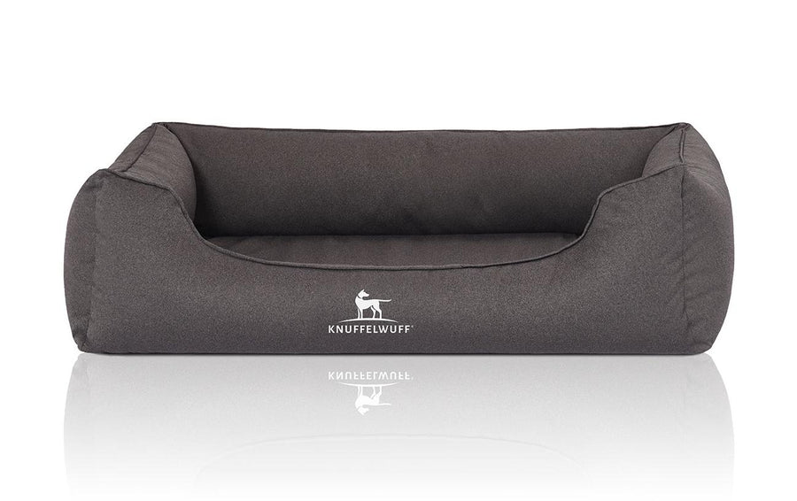 Knuffelwuff Hunde-Bett Leon Velour XXL, 120 x 85 cm, Anthrazit