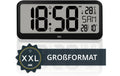 ADE Funkuhr mit XXL-Anzeige, Schwarz Temp.,Kalender,Kunststoff, 37.1x16.9x2.5