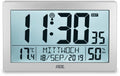 ADE Funkuhr XL, Silber, Temperaturanzeige 22.5x3.3x14.5 cm, Kunststoff, kalender