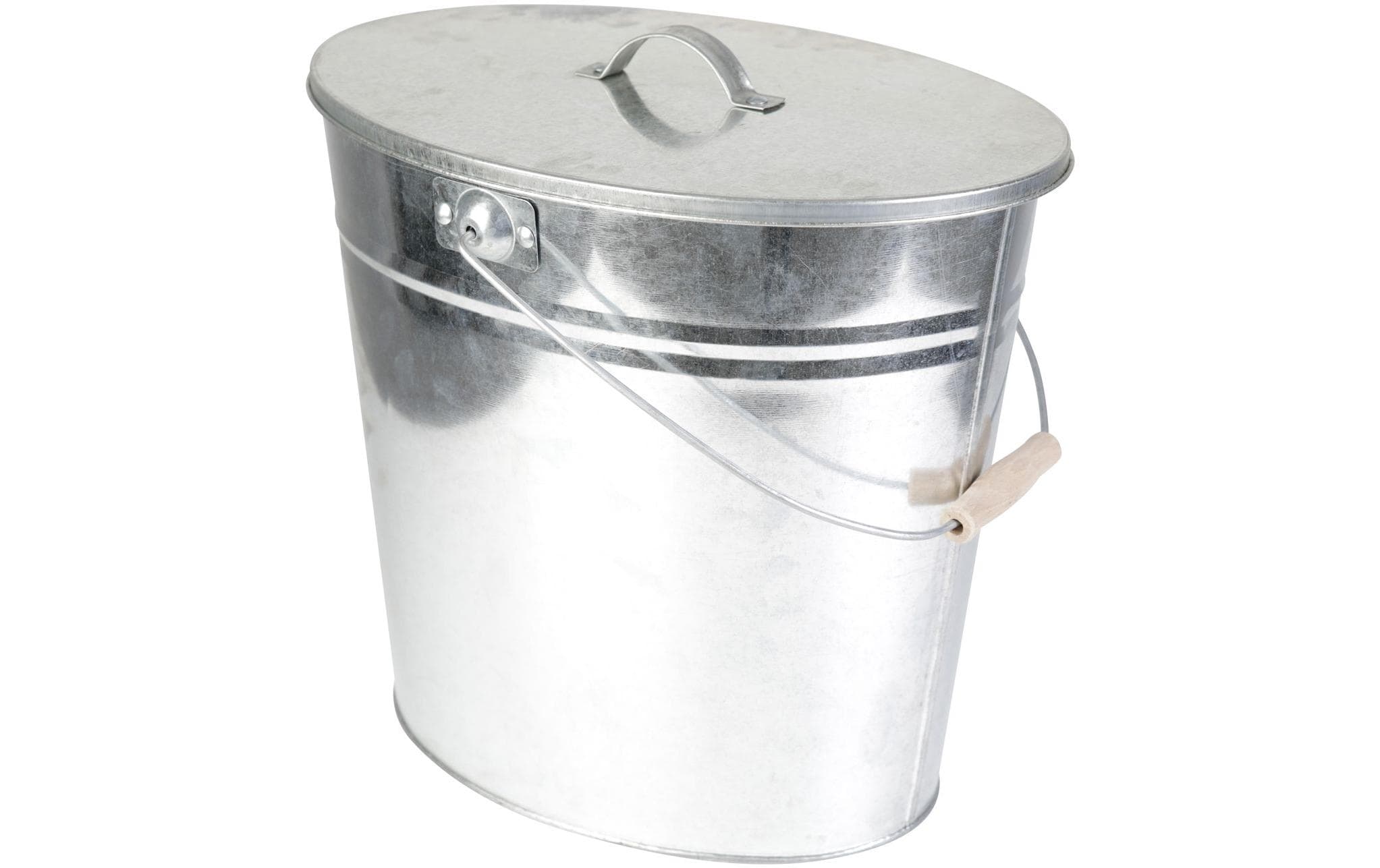 Ascheeimer verzinkt Stahl mit Deckel 24 Liter für Kamin und Grill Grills & Feuerstellen Kamino