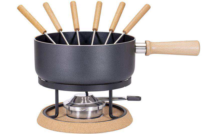 Kadastar Käsefondue-Set Bernina 9 Teile, Schwarz