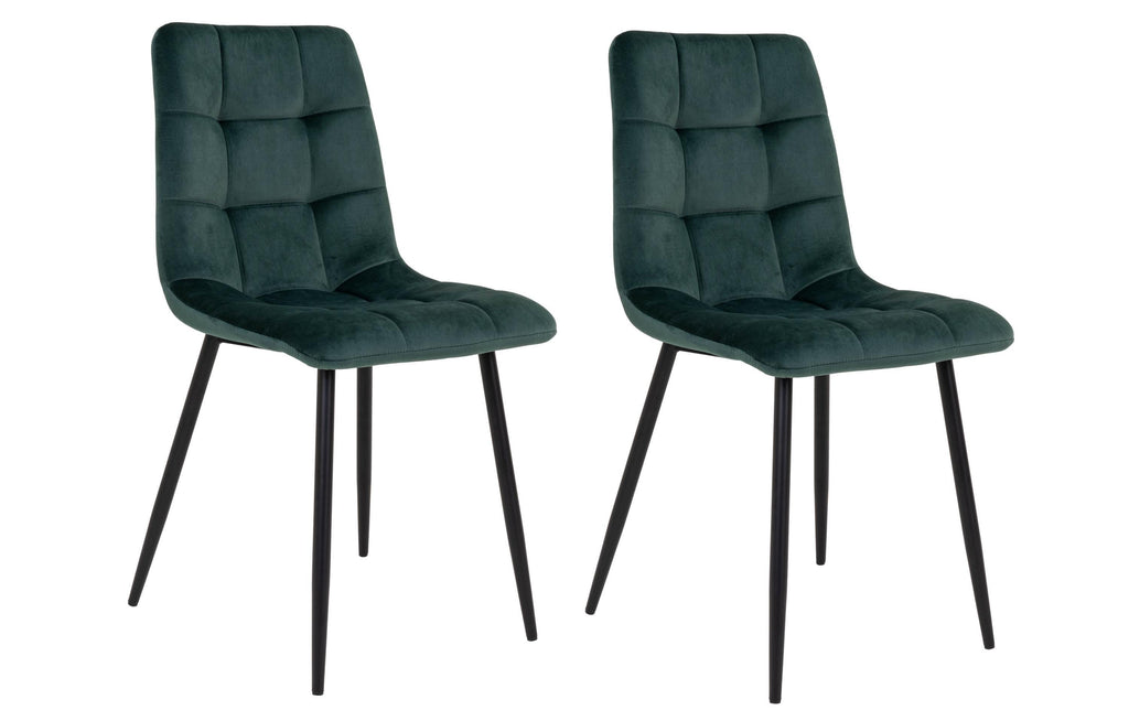 House Nordic Stuhl Middelfart 2 Stück, 86 x 55 cm, Schwarz/Grün