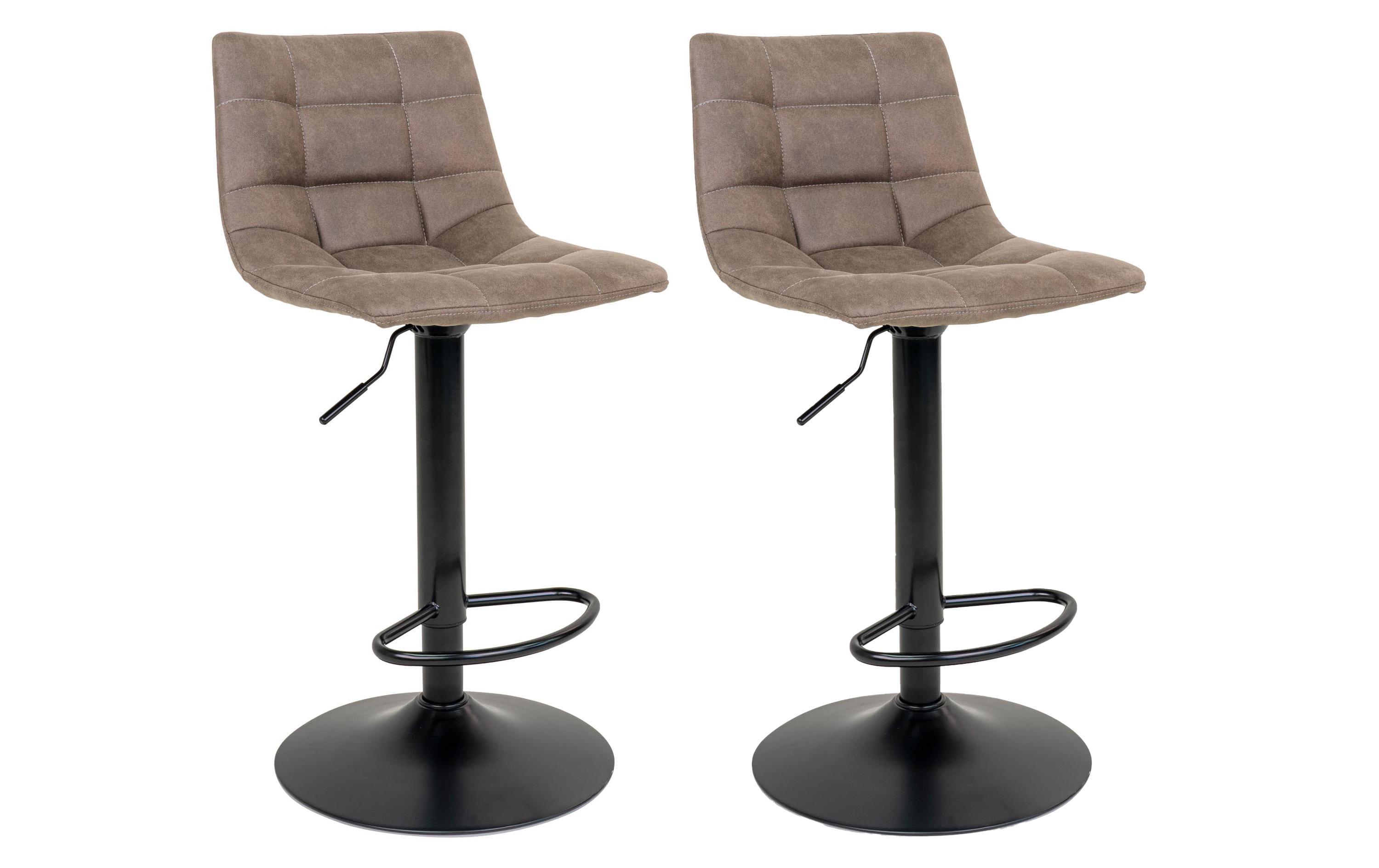 House Nordic Barhocker Middelfart 2 Stück, 86 x 55 cm, Schwarz/Aschbraun