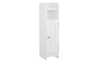Vasagle Schrank schmal mit Tür Weiss 18x20x80 cm Mitteldichte Holzfaserplatte (MDF), Grundmaterial: Holz