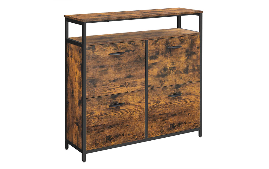 Vasagle Schuhschrank, 4 Klappen,98.3x30x95