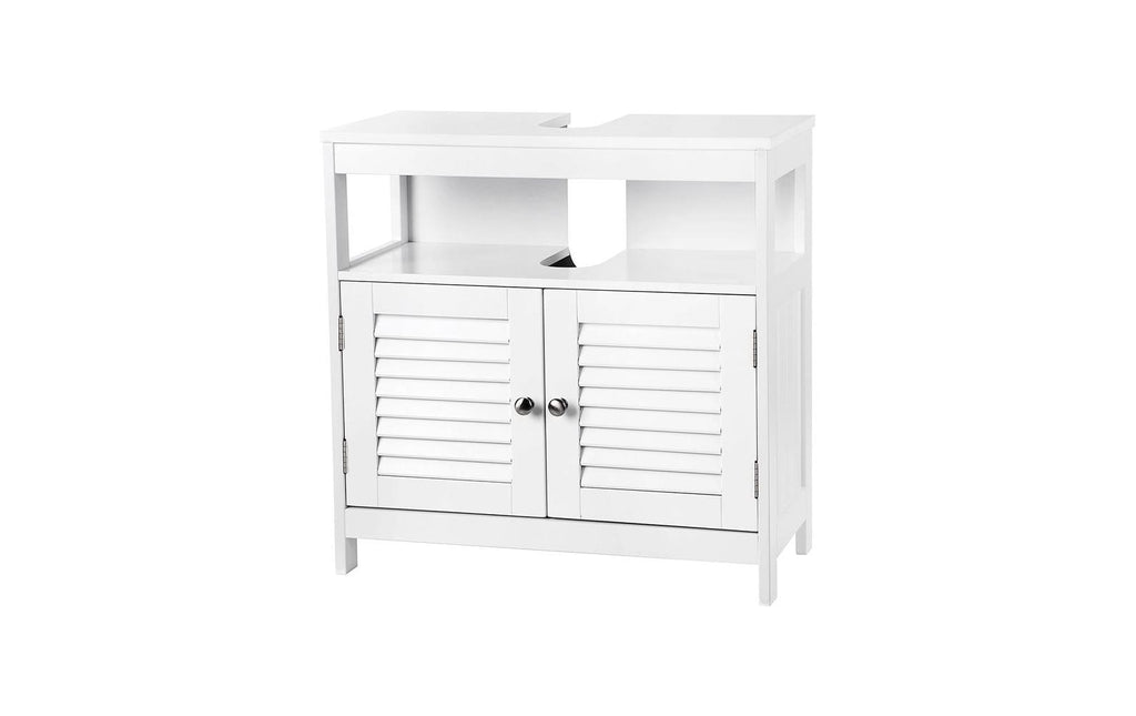 Vasagle Waschbeckenschrank Weiss 71x15x38 cm Mitteldichte Holzfaserplatte (MDF), Grundmaterial: Holz