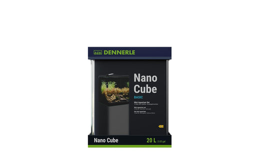 Dennerle Nano Cube Basic Aquarium, 20 Liter, quadratisches Glasbecken im Karton