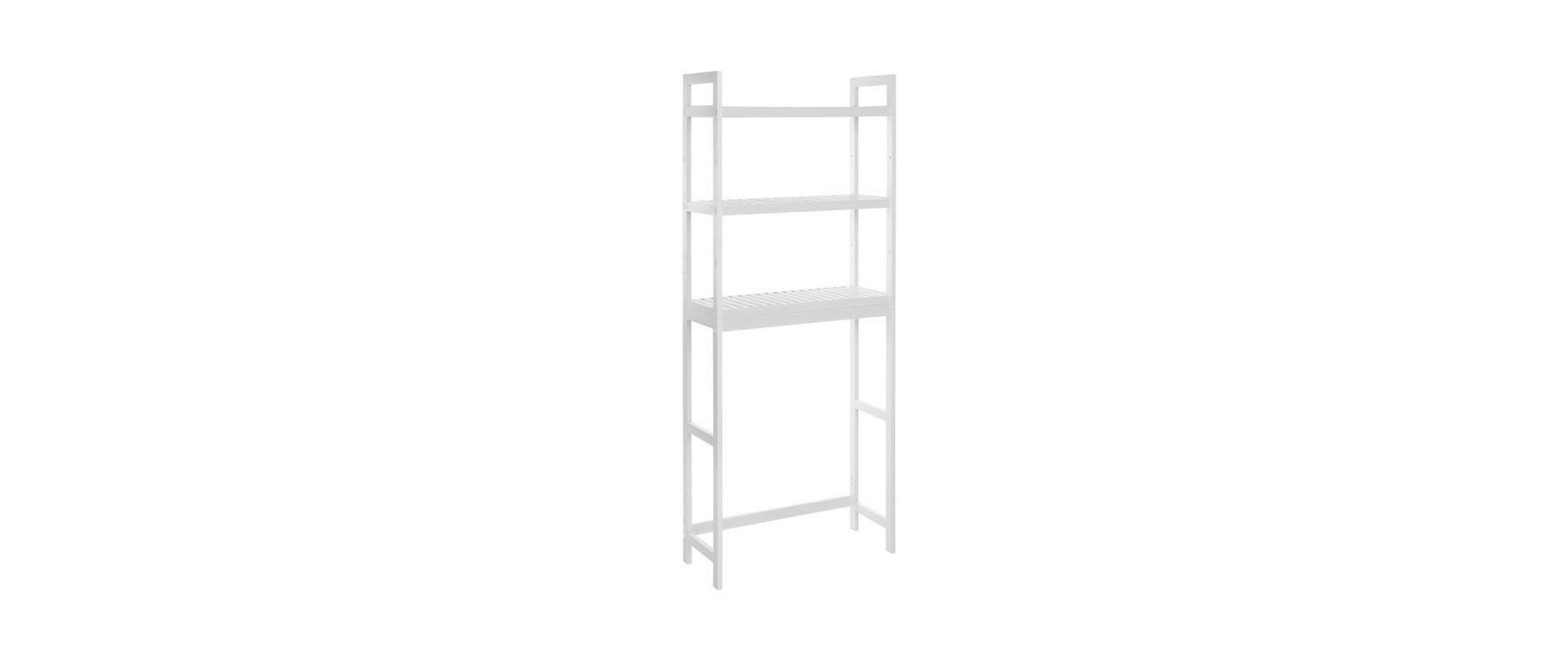 Songmics Badezimmerregal Weiss, 3 Ablagen Weiss 63x26x163 cm Holz, Grundmaterial: Holz