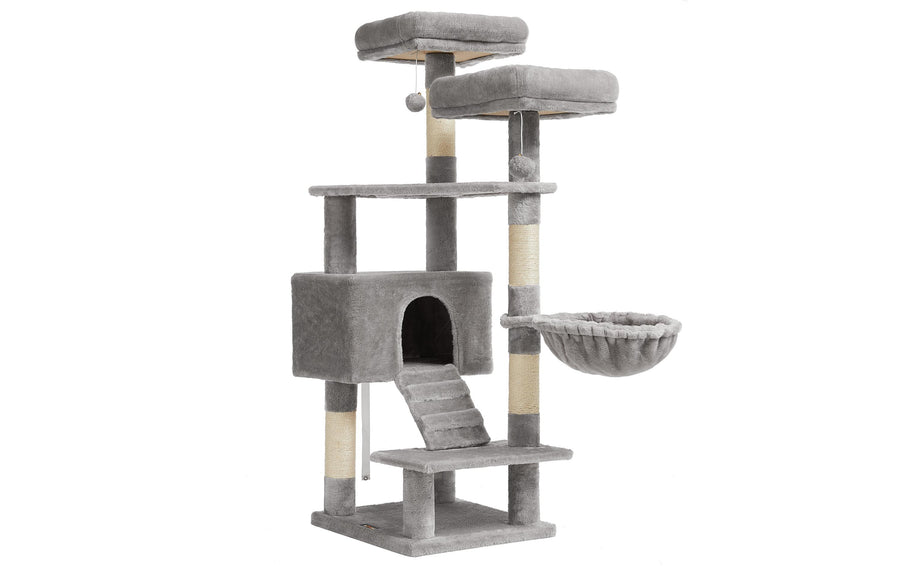 Feandrea Kratzbaum 142 cm, Grau/Beige