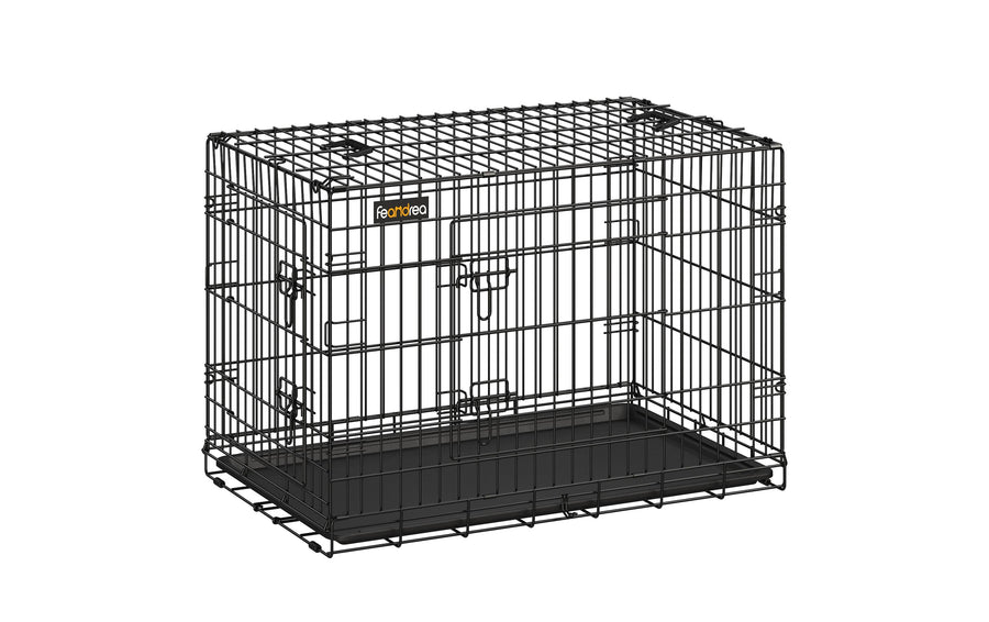 Feandrea Hundekäfig Metallbox Schwarz 92.5 x 57.5 x 64 cm Sport & Freizeit > Freizeit > Zubehör Feandrea