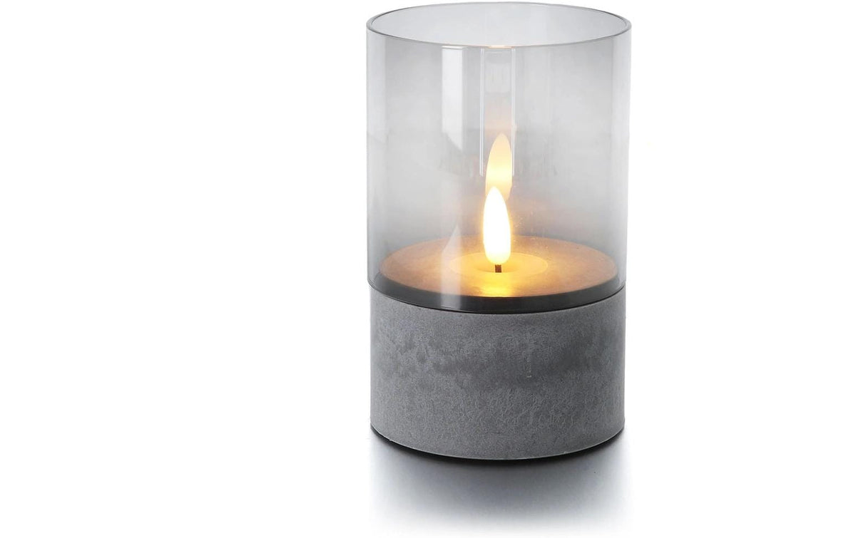 LED Kerze Gracia Grau Mit Timerfunktion