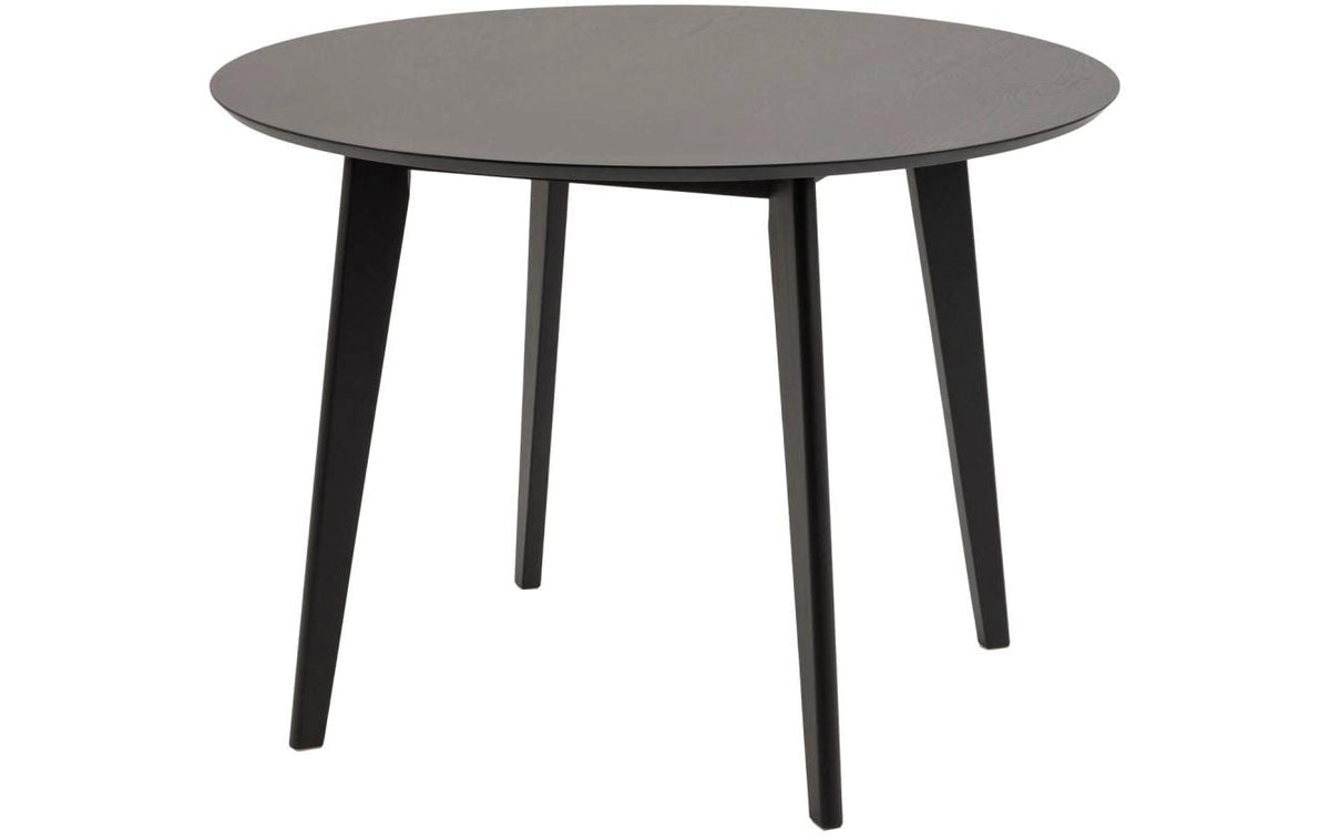 AC Design Esstisch Roxby Schwarz Furnier, Gummibaumholz, Ø105x76 cm