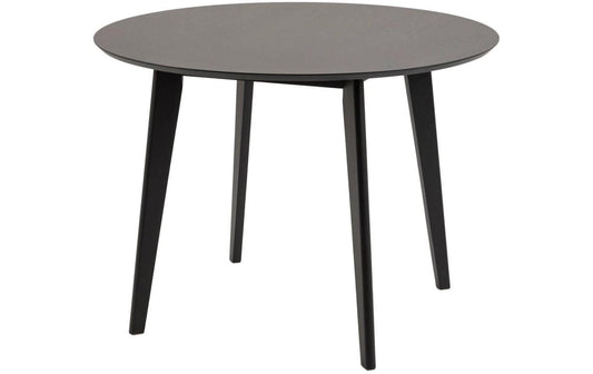 AC Design Esstisch Roxby Schwarz Furnier, Gummibaumholz, Ø105x76 cm