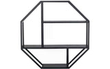 AC Design Wandregal Seaford Melamin/Stahl, 77x20x77 cm, Schwarz