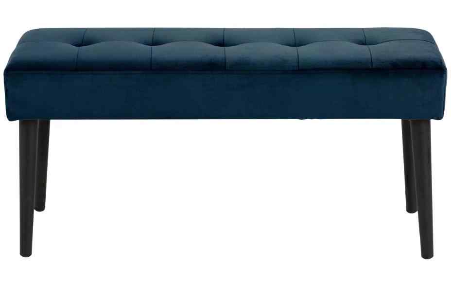 AC Design Sitzbank Glory Navy Blue VIC-Stoff/Stahl, 95x38x45 cm