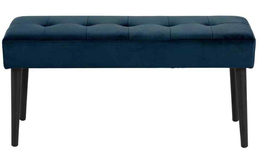 AC Design Sitzbank Glory Navy Blue VIC-Stoff/Stahl, 95x38x45 cm